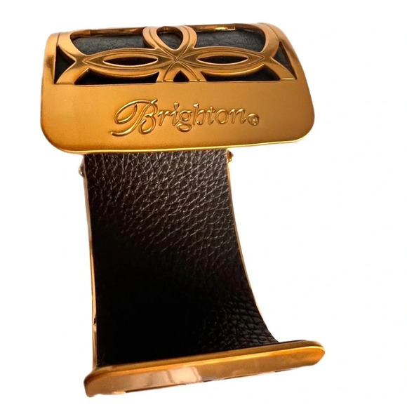 Brighton Wide Cuff Bracelet Set.  Width: 1 1/2"Closure: Cuff gold& pewter - Picture 3 of 6